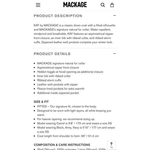 Mackage Kay Parka - XS Grey with Fur Trim - Picture 7 of 7